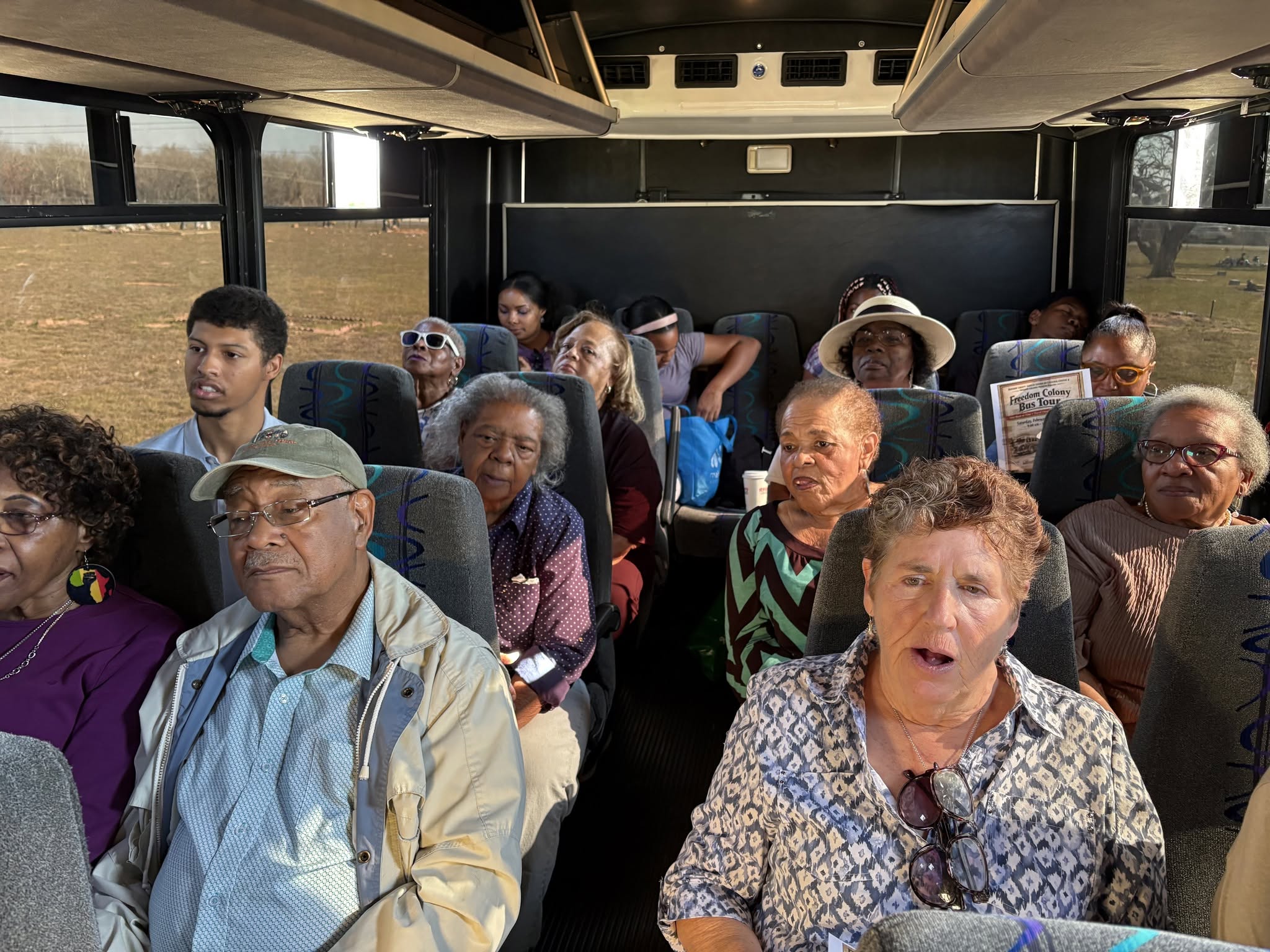 Group of seniors on a bus trip